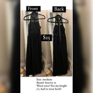 Black long strapless backless dress